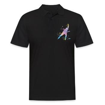 Eisschnellläufer Sportlerin Eisschnelllauf - Männer Poloshirt - Schwarz - Vorne - Kai (181cm)