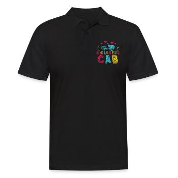 Cargo Kindertaxi Retro Cargo Fahrrad Cargobike - Männer Poloshirt - Schwarz - Vorne - Kai (181cm)