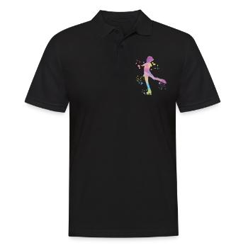 Eiskunstläufer Schlittschuhlaufen Eiskunstlauf - Männer Poloshirt - Schwarz - Vorne - Kai (181cm)