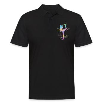 Eiskunstläufer Schlittschuhlaufen Eiskunstlauf - Männer Poloshirt - Schwarz - Vorne - Kai (181cm)