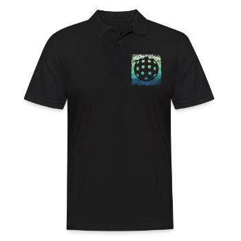 Équipe de pickleball rétro du Wiffleball Club - Polo Homme - noir - Devant - Kai (181cm)