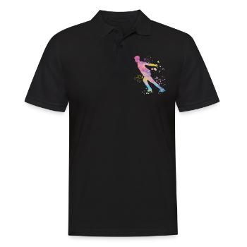 Eiskunstläufer Schlittschuhlaufen Eiskunstlauf - Männer Poloshirt - Schwarz - Vorne - Kai (181cm)