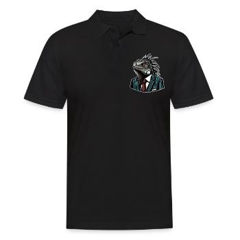 Iguana in a suit - Men's Polo Shirt - black - Front - Kai (181cm)