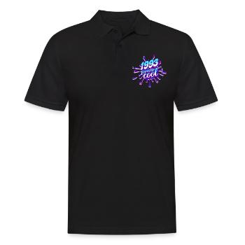 Cooles Jahr 1993 Jubiläum 30 Jahre - Männer Poloshirt - Schwarz - Vorne - Kai (181cm)