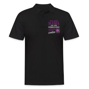 Polizei Mama Mum Mutter Police Cop - Männer Poloshirt - Schwarz - Vorne - Kai (181cm)
