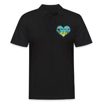 Pura Vida Coeur Costa Rica Symboles Amérique du Sud - Polo Homme - noir - Devant - Kai (181cm)