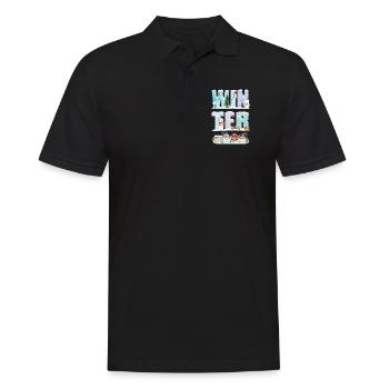 Cold winter wonderland snow season - Men's Polo Shirt - black - Front - Kai (181cm)