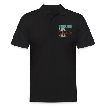 Ehemann Papa Grillmeister Held Vatertag - Männer Poloshirt - Schwarz - Vorne - Kai (181cm)