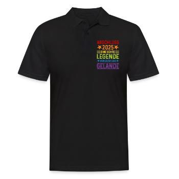 Abschluss 2025 Eine Legende verlässt das Gelände - Männer Poloshirt - Schwarz - Vorne - Kai (181cm)