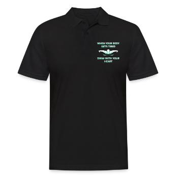 Schwimmen Schwimmen Schwimmer Geschenk - Männer Poloshirt - Schwarz - Vorne - Kai (181cm)