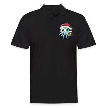Méduse Bière de Noël Drôle - Polo Homme - noir - Devant - Kai (181cm)