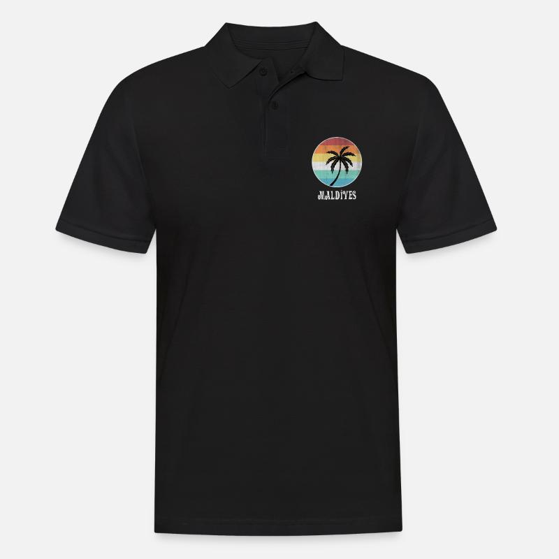 Malediven - Männer Poloshirt - Schwarz