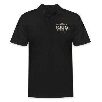 Jahrgang 1985 Retro Geburtstag 1985 Vintage 1985 - Männer Poloshirt - Schwarz - Vorne - Kai (181cm)