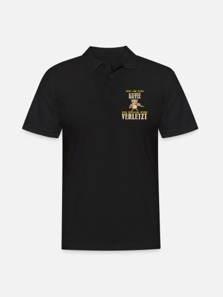 Eule Barista Lebensretter Kaffee Coffee Cappuccino - Männer Poloshirt - Schwarz