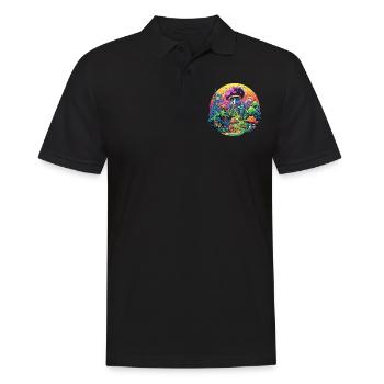 Champignons psychédéliques - Polo Homme - noir - Devant - Kai (181cm)
