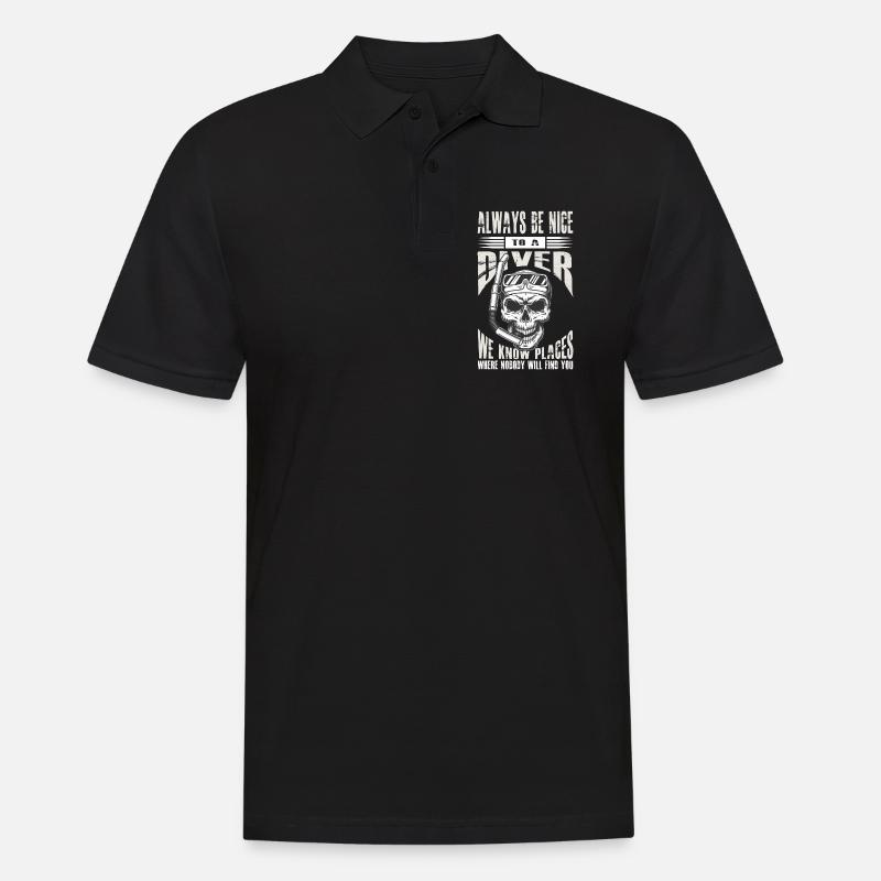 Snorkeling Skull Be Nice To a Diver - Polo Homme - noir
