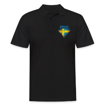 Sweden Superhero Flag Swedish Symbol - Men's Polo Shirt - black - Front - Kai (181cm)