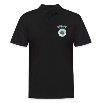 Sauerland Original | Dorfkind Wandern Wintersport - Männer Poloshirt - Schwarz - Vorne - Kai (181cm)