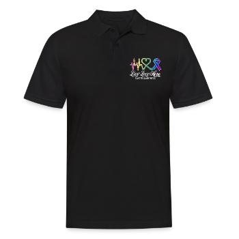 Live Love Hope Cancer Awareness Bunte Symbole - Männer Poloshirt - Schwarz - Vorne - Kai (181cm)