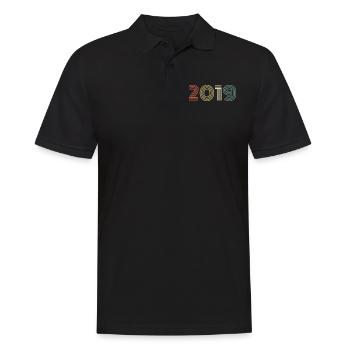 2019 Birthday Vintage 2019 Gift 2019 - Men's Polo Shirt - black - Front - Kai (181cm)