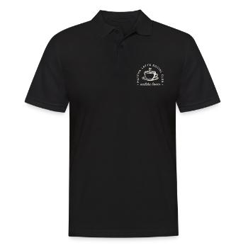 Thé matcha latte aesthetic humour - Polo Homme - noir - Devant - Kai (181cm)