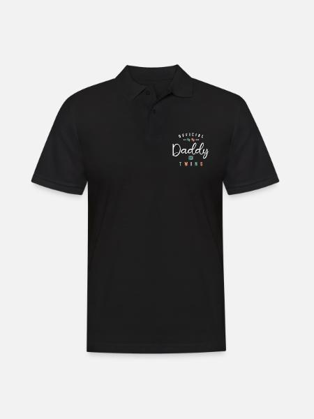 Daddy of Twins Funny New Dad To Be Expecting 2023 - Men's Polo Shirt - black