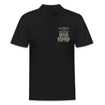 Dad and Pop-Pop - Double Blessing - Father's Day - Men's Polo Shirt - black - Front - Kai (181cm)