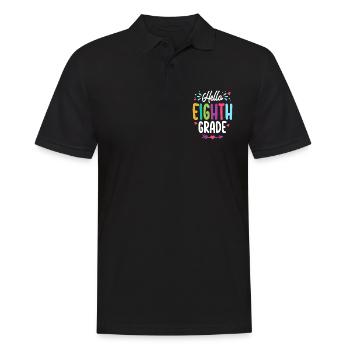 Hello Eighth Grade Back To School Teacher Student - Men's Polo Shirt - black - Front - Kai (181cm)