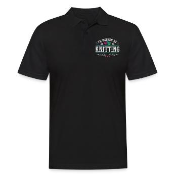 I'd rather be knitting - Männer Poloshirt - Schwarz - Vorne - Kai (181cm)