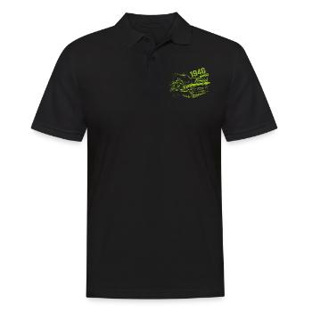 1940 Anniversaire Vintage Modèle 1940 Millésime 1940 - Polo Homme - noir - Devant - Kai (181cm)