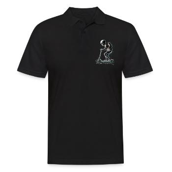 Stuntscooter im ASCII Style - Männer Poloshirt - Schwarz - Vorne - Kai (181cm)