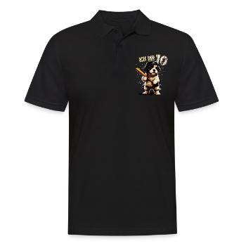 Kinder Geburtstag 10 Jahre - Baseball und Hunde - Männer Poloshirt - Schwarz - Vorne - Kai (181cm)