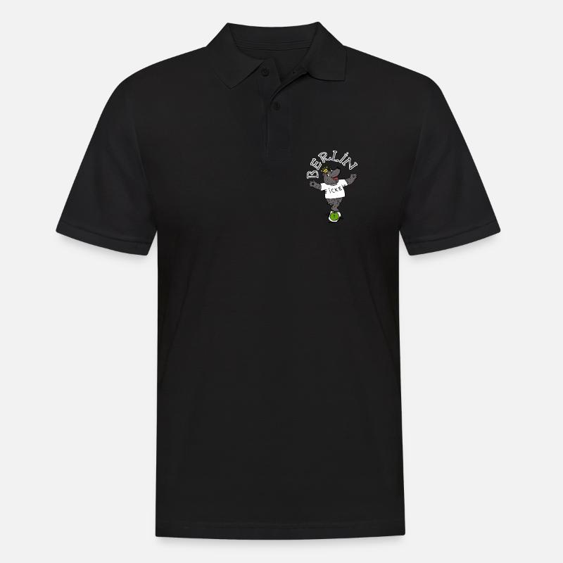 Berlin, Icke - Männer Poloshirt - Schwarz