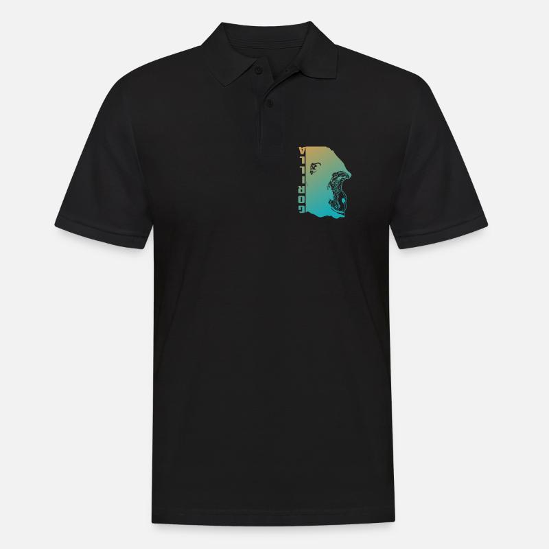 Gorilla Gesicht - Männer Poloshirt - Schwarz