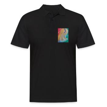 Regenbogenengel - Engel des Einklangs - Engelbild - Männer Poloshirt - Schwarz - Vorne - Kai (181cm)