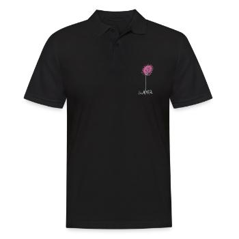 Illustration abstraite de fleur de cristal d’été - Polo Homme - noir - Devant - Kai (181cm)