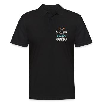 So sieht ein richtig cooler Professor aus - Männer Poloshirt - Schwarz - Vorne - Kai (181cm)