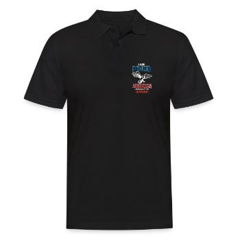 Stolzes amerikanisches Design mit Adler - Männer Poloshirt - Schwarz - Vorne - Kai (181cm)