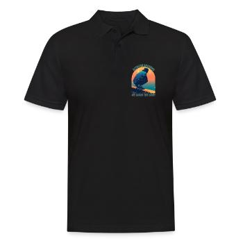 Zwischen Licht und Schatten - Männer Poloshirt - Schwarz - Vorne - Kai (181cm)