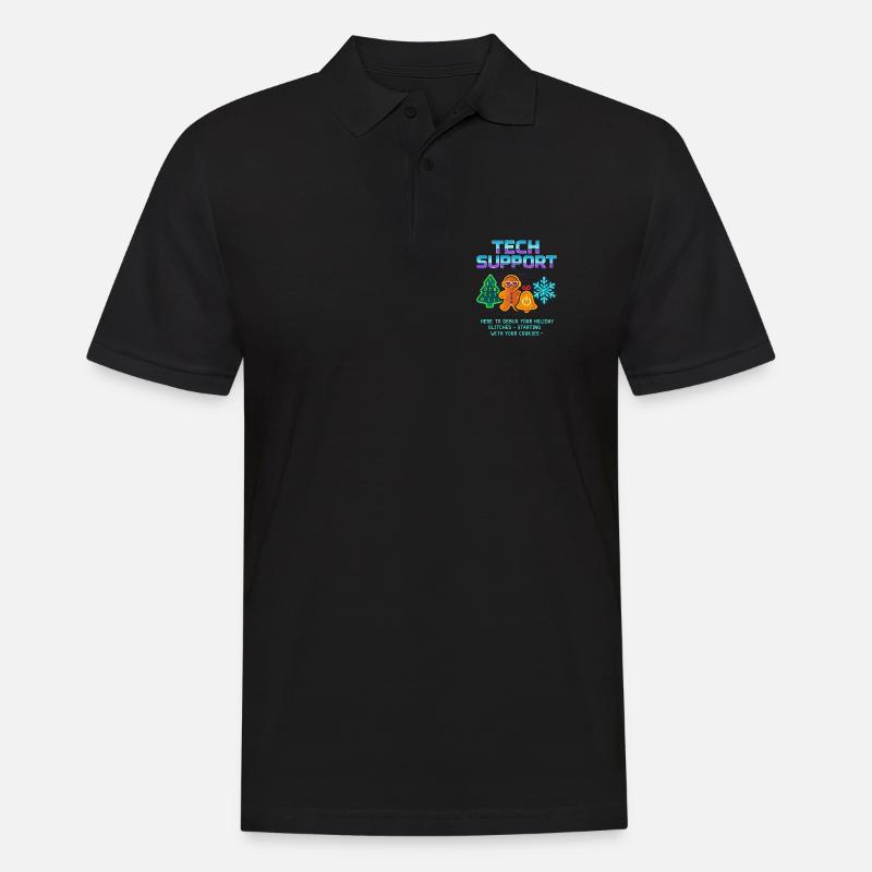 Funny Technical Support Debug Christmas - Men's Polo Shirt - black