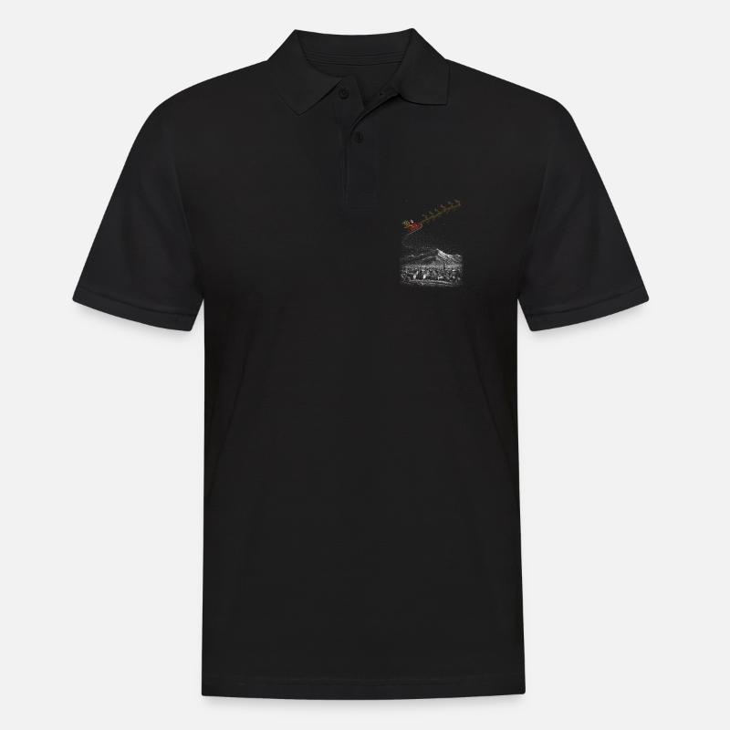 Sternen-Schlittenfahrt im Winterschnee - Männer Poloshirt - Schwarz