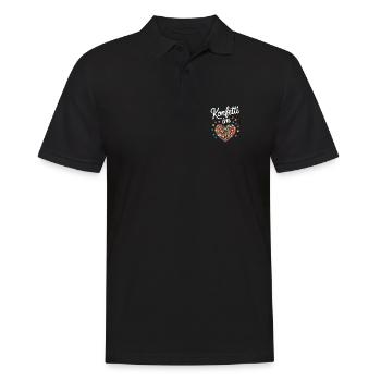 Confetti in the Heart Colorful Carnival Heart - Men's Polo Shirt - black - Front - Kai (181cm)
