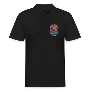 Drache - Männer Poloshirt - Schwarz - Vorne - Kai (181cm)