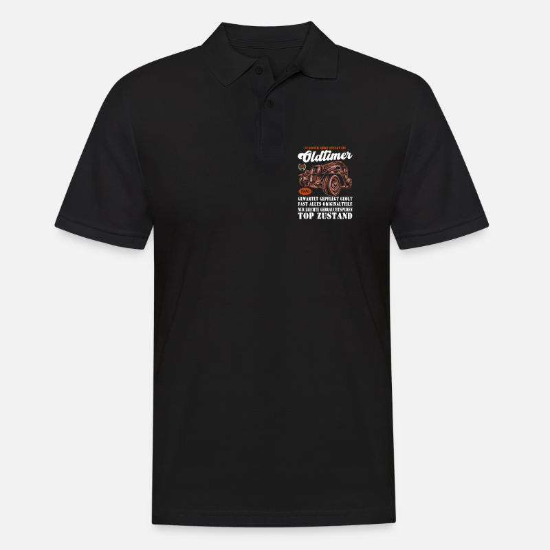 Oldtimer 1976 Retro Auto Illustration 50. - Männer Poloshirt - Schwarz