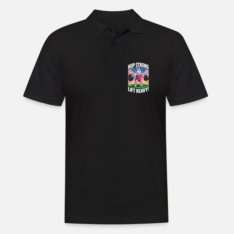 Spring stark. Hebe schwer - Männer Poloshirt - Schwarz
