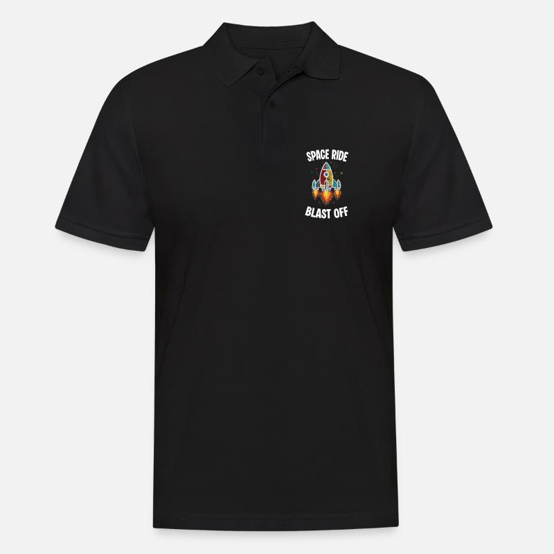 Fusée Espace Retro Scribble Blast Off - Polo Homme - noir