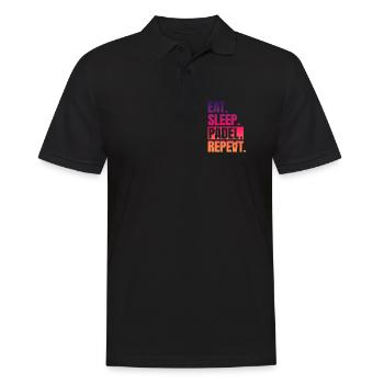Eat Sleep Padel Repeat - Men's Polo Shirt - black - Front - Kai (181cm)