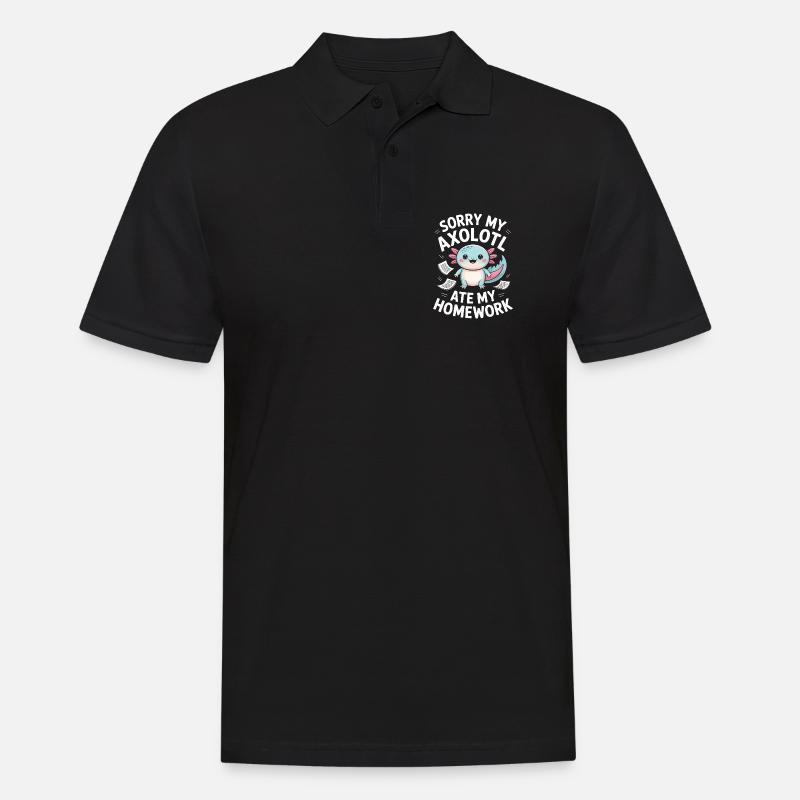 Axolotl a mangé mes devoirs - Polo Homme - noir