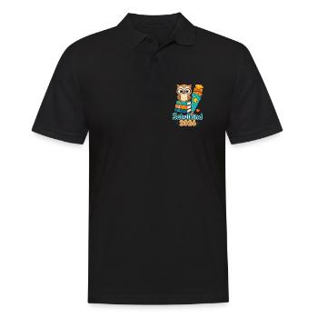 Schulkind 2026 Eule Einschulung - Männer Poloshirt - Schwarz - Vorne - Kai (181cm)