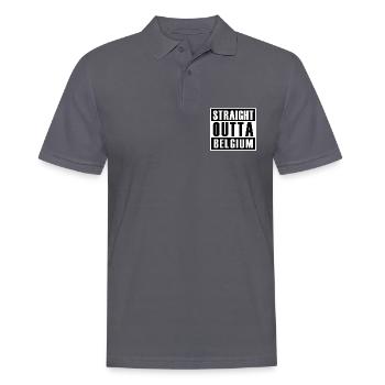 Straight Outta Belgium - Polo Homme - charbon - Devant - Nico (186cm)